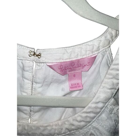 Lilly Pulitzer  white Eyelet Crop Top  size 6 Coastal Dopamine Boho - Picture 3 of 6
